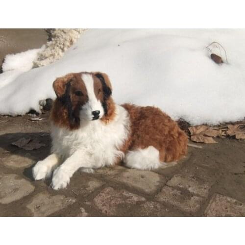 Simulation dog polyethylene&fur lying Shepherd dog large 54x24x28cm model prop handicraft home decoration gift b1709