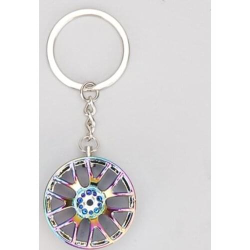 Cool Keychain Wheel Hubs Key Tags Zine Alloy Keychains for Men Car Causal
