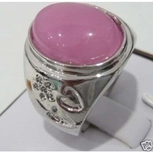 Beautiful pink men / women Stones / opal Silver 925 jewelry mens ring of love # 9,10,11,12
