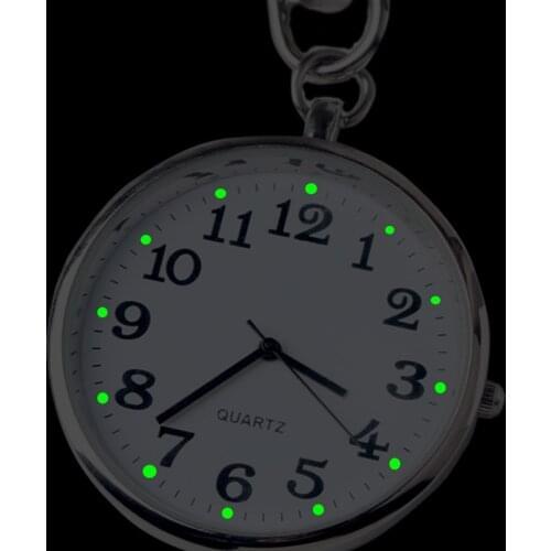 Quartz Pocket Watch For Women Men Fashion Keychain Clocks Simple Elegant Round Dial Portable Simple Luminous Watch Gifts