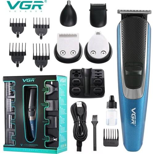 VGR Multifunctional Razor Hair Trimmer Electric Hair Clippers Set Combo Hair Cutting Machine for Men Barber Beard Haircut Blade