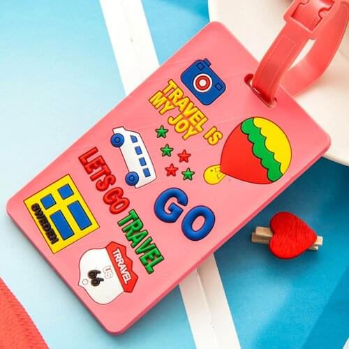 Cartoon Novelty Colorful Eye Attract ID Card Fully Bendable with Silicon Loop Travel Luggage Suitcase Bag Tags Holders