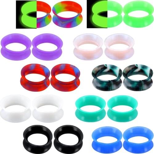 Body Punk Soft Silicone Gauge Earrings 20PCS/10pair Flesh Tunnels Plugs Stretchers Expander Ear Gauges Piercing Set 6g-1