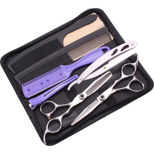 Hairdressing Scissors Set 5.5" 6" 440C Thinning Scissors Hair Cutting Scissors Professional 62HRC 9009# Barber Shop Haircut Set