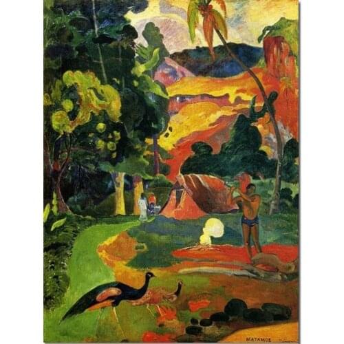 Matamoe Landscape with Peacocks by Paul Gauguin oil Painting Canvas High quality hand painted Art Reproduction Home Decor