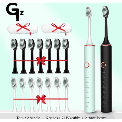2021 Sonic Electric Toothbrush Adult Timer Brush 18 Mode USB Charger Rechargeable Tooth Brushes Replacement Heads Set