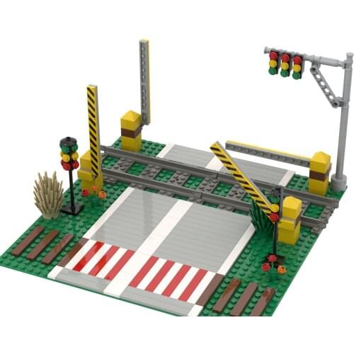 Parking Rod Traffic Light Bush Flower Building Blocks Assembly Brick Toys Kids Gifts