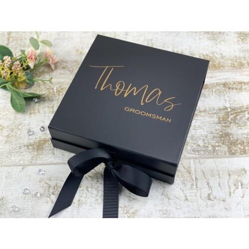Personalised Wedding Gift Box - Groom Party Gift - Personlised Black Color Gift Box - Groomsman - Personalized Best Man Gift