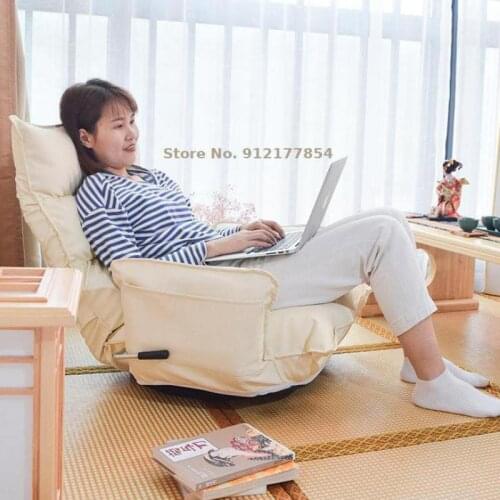 Net red lazy sofa small apartment single bed upper back chair girl bedroom cute small sofa bay window chair