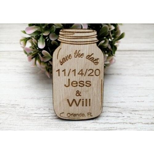 Lover Country Wedding Decoration Fun Wedding Custom Save The Date, Wood Magnet, Laser Engraved Wood Card
