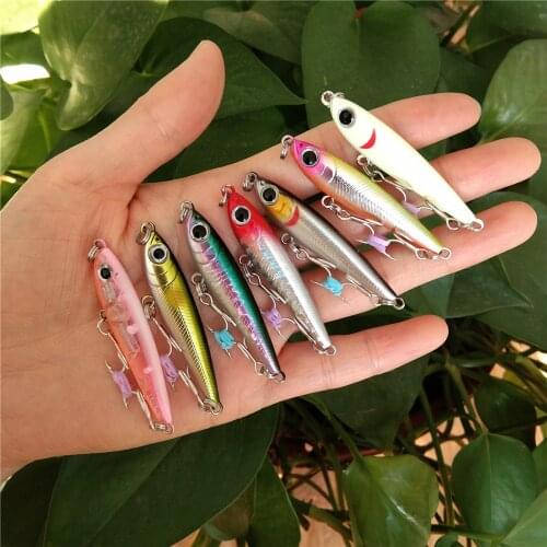 Swolfy 7pcs Floating Pencil 50mm 3.1g Profession Top Water Hard Fishing Lure Trout Small Hard Swimbait Wobblers