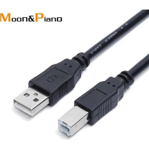 USB 2.0 Printer Data Cable High Speed 2.0 A to B Male to Male 1.5m 3m 5m 10m Black Cord Wire For Scanner Fax Machine Printer