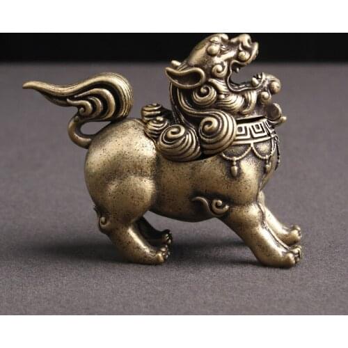 Vintage Copper Design Tibetan Style Mini Bronze Kirin Incense Burner Censer Craft Home Decors Living Yoga Kung Fu Room Ornaments