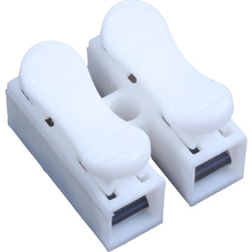WSFS Hot 50PCS CH2 Spring Quick Wire Connector Cable Clamp Terminal Block Connector for LED Strip Light