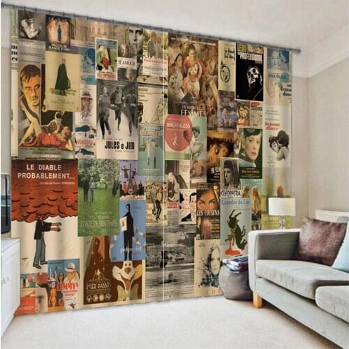Curtain Blackout 3D Window Curtain For Living Room Bedroom Customized size Drapes Cortina Rideaux Various posters Cushions cover
