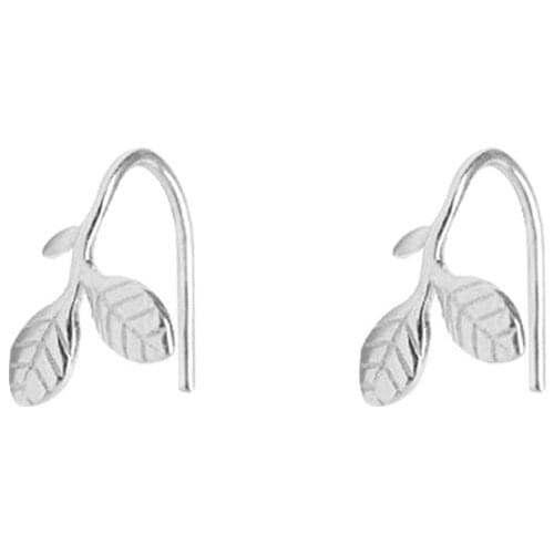 925 Sterling Silver Cute Leaves Sprouting Branches Stud Earrings For Women Casual Style Girl Earings