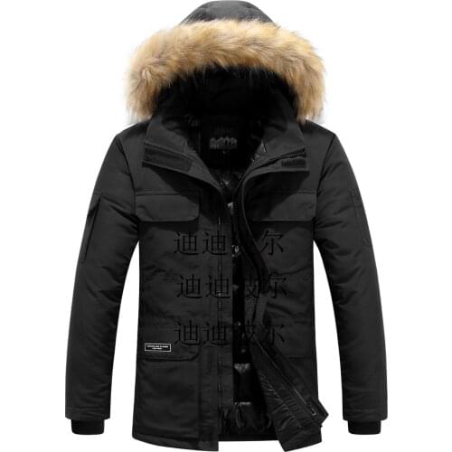Winter Jackets Men Fur Warm Thick Cotton Multi-pocket Hooded Parkas Mens Casual Fashion Warm Coats