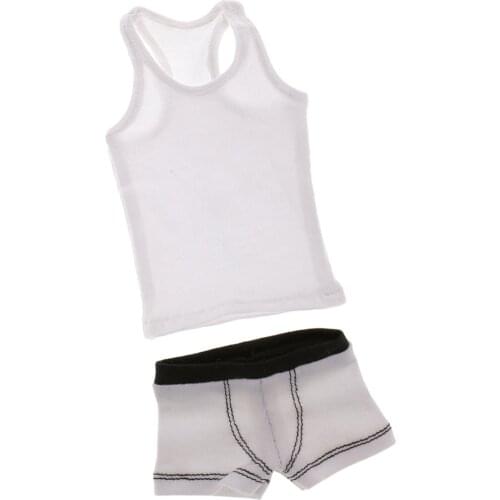 1:6 White Vest Underwear for 12 inch Dragon TTL Male Action Figure