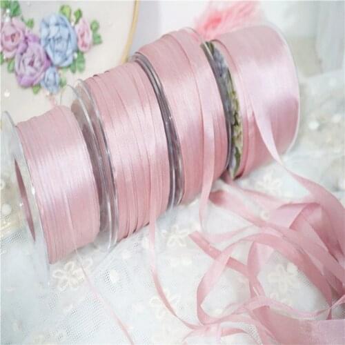 2mm 4mm 7mm 13mmx10m/roll ins style wedding ribbon 100% pure silk embroidery ribbon silk edge ribbon Anya Ribbon Handcraft
