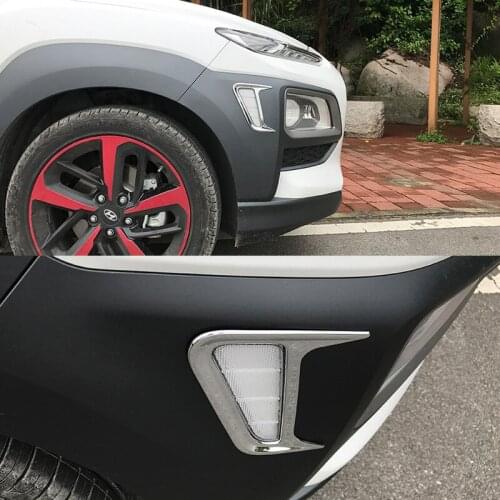 2PCS Headlights Eyebrow Eyelids ABS Side Marker Light Cover Car Styling Cover Accessories for Hyundai Kona 2017 2018