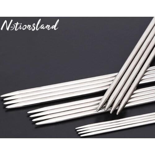 4pcs/Pack Straight Knitting Needles Stainless Steel Double Pointed Crochet Hook Sets Sweater Weaving Needles DIY Sewing Tools