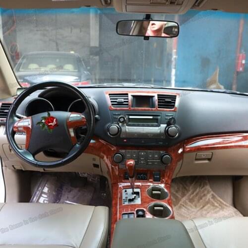 Lsrtw2017 abs car air conditioning panel center control gear trims styling for toyota highlander 2008 2009 2010 2011 2012 2013