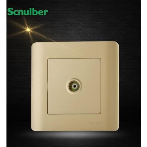 Free Shipping 86mm luxury champagne TV wall switch socket outlet