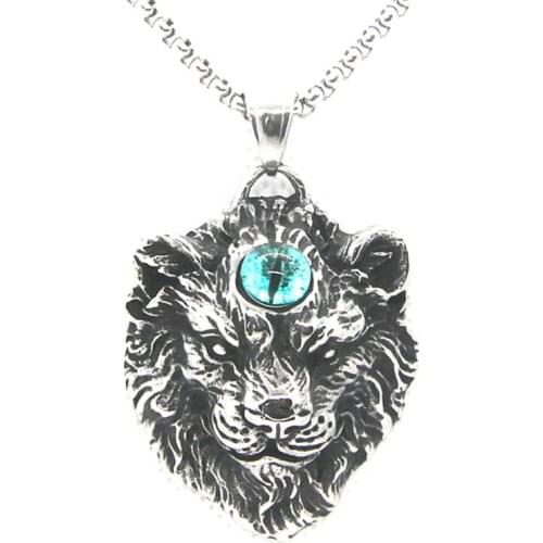 Free Shipping Lion King Necklace 316L Stainless Steel Jewelry Punk Style Eye Pendant With Chain