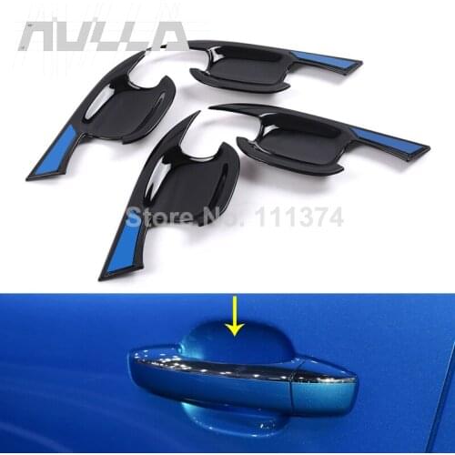 ABS Black Gloss Door Handle Bowl Protect Cover Trim With Sticker For MG HS 2019 2020 2021 Car decoration accessories