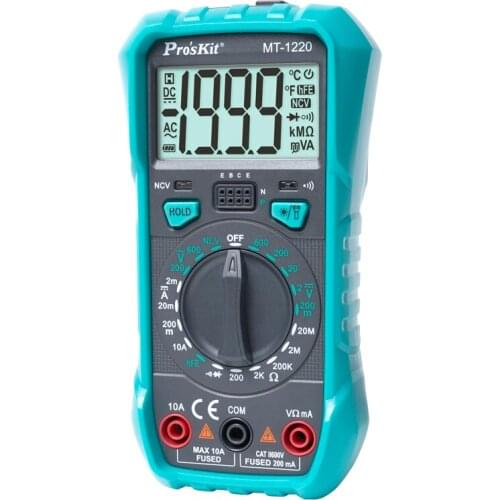 ProsKit MT-1220 Manual Range Digital Multimeter For ACV, DCA, DCV, Resistance, Diode test and more