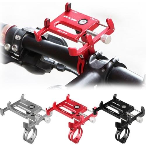 GUB plus 6 Metal CNC Bicycle Cell Phone Holder MTB Mountain Bike Motorcycle Handlebar Stem Clip Stand Fits 3.5-7.5 Smartphones