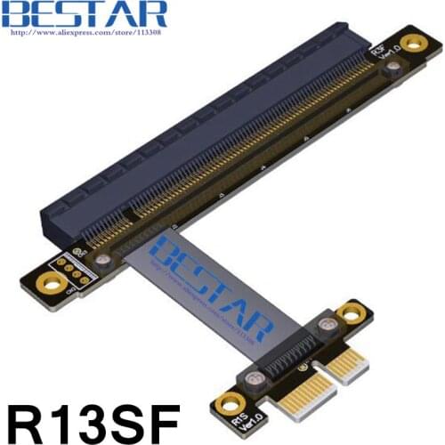 Gen3.0 Angle PCIe 3.0 8G/bps 1x to 16x Extender Ribbon Cable 10cm 20cm 30cm 60cm 1ft 2ft 3ft pcie pci express 1X 16X riser