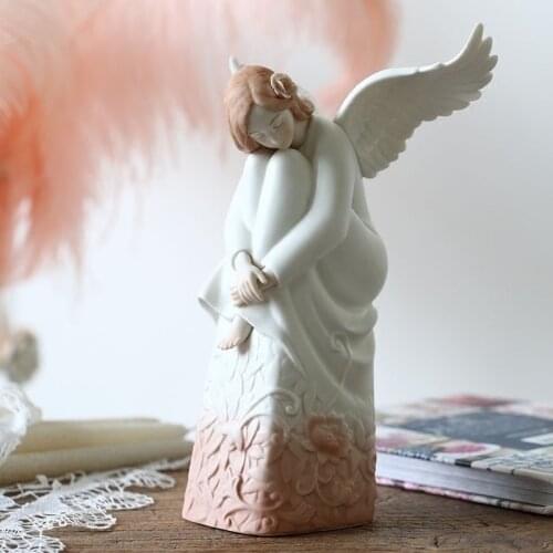 SPAIN CERAMIC ANGELS GIRL DOLL ART SCULPTURE GIRL FIGURINES CERAMICS CRAFTS HOME DECORATION ACCESSORIES LIVING ROOM R5004