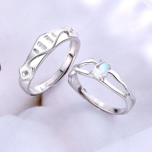 New Adjustable Princess and Knight Couple Rings Simplicity Opening Rings For Women Men Ring Engagement Marry Jewelry Party Gifts