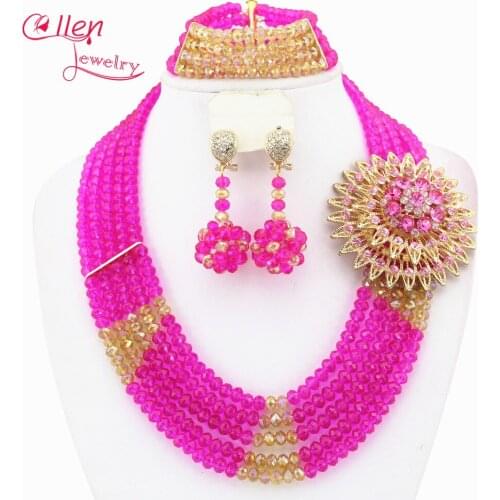 African Beads Jewelry Set Crystal Beads Necklace Set African Jewelry Set Crystal Jewelry Set E1038