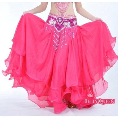 10pcs/lot fedex 12m BELLY DANCE TRIBAL GYPSY ATS RENAISSANCE PIRATE WENCH chiffon COSTUME dancing large dress 3 layer 14color