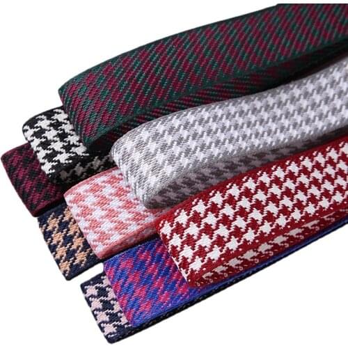 10Yards 1" 25/1.5" 38MM Double Houndstooth Cotton Linen Lattice Printed Grosgrain Ribbons Hair Bows DIY Gift Packaging Material
