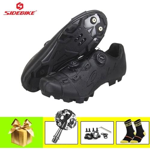 SIDEBIKE Men Sapatilha Ciclismo Mtb Cycling Shoes Self-locking Breathable Outdoor Sport Mountain Bike Sneakers Riding Bike Shoes