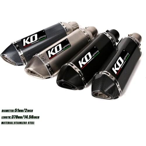 Motorcycle 51mm Exhaust Muffler Tip Pipe With Removable DB Killer For Cutting Diameter 38-51mm Tail Silencer System Silp on
