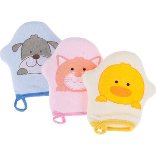 New Fashion Baby Cartoon Bath Towel Accessories Baby Super Soft Baby Bath Brushes Cotton Rubbing Children Body Wash Wipe Gloves