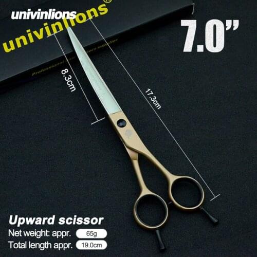 7" Pet Dogs Gromming Scissors Up Curved Shears Sharp Edge Animals Cat Upward Cutting Stainless Steel Barber Cutting Tools