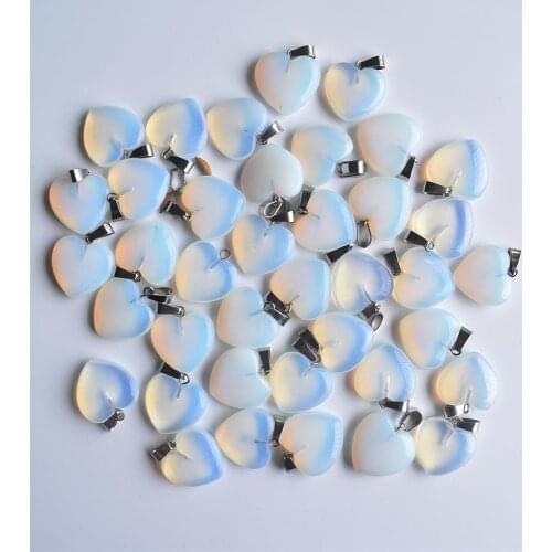 Wholesale 50pcs/lot new fashion high Quality opal stone pink thick heart charms pendants for DIY jewelry making free shipping