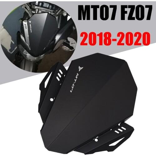 For YAMAHA MT-07 MT07 MT 07 FZ-07 FZ07 2018 2019 2020 Motorcycle Front Wind Deflector Windscreen Windshield Upper Cover Guard