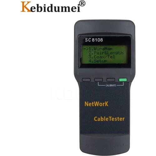 Portable SC8108 LCD Network Tester Meter RJ45 Cat5e Cat6 UTP Unshield LAN Cable Tester & Meter RJ11 Phone Cable With LCD Display