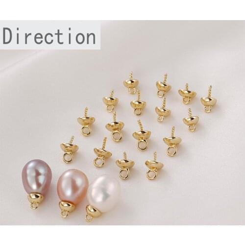 18k gold color-preserving hooded threaded sheep eye studs diy handmade bracelet necklace pearl pendant basic accessory material
