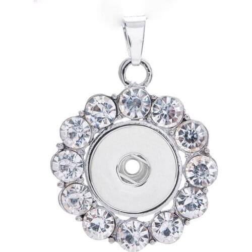 Interchangeable Round 194 Charm Jewelry For Women Rhinestone Ginger 18mm Snap Button Jewelry Pendants Necklace