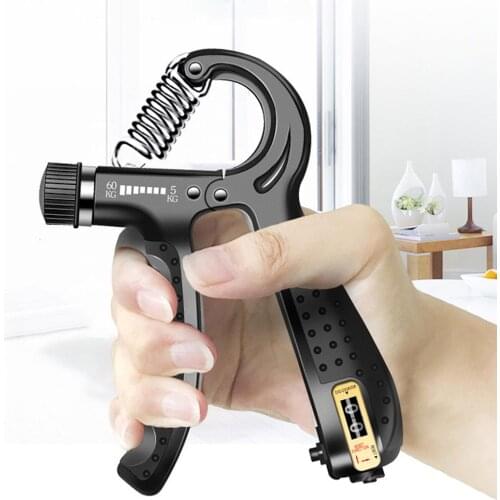 WorthWhile 5-60Kg Adjustable Fitness Counter Hand Grip Finger Heavy Exerciser Wrist Muscle Recovery Gripper Trainer Strengthener