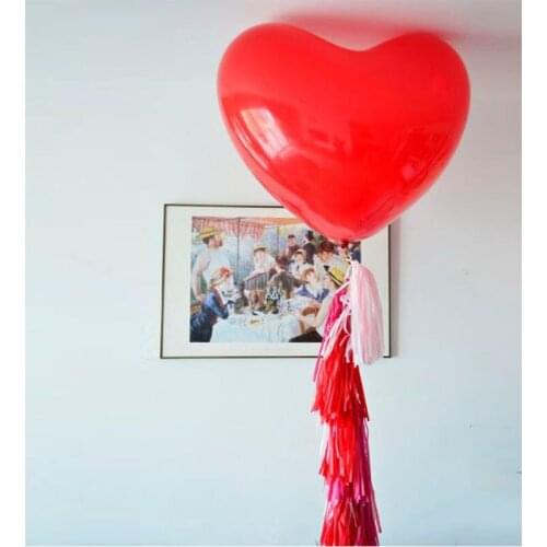 1pcs 36inch Balloon white Heart Latex Balloon Kids Birthday Party Balloons Baby 100 Days Anniversary Valentines Day Decoration