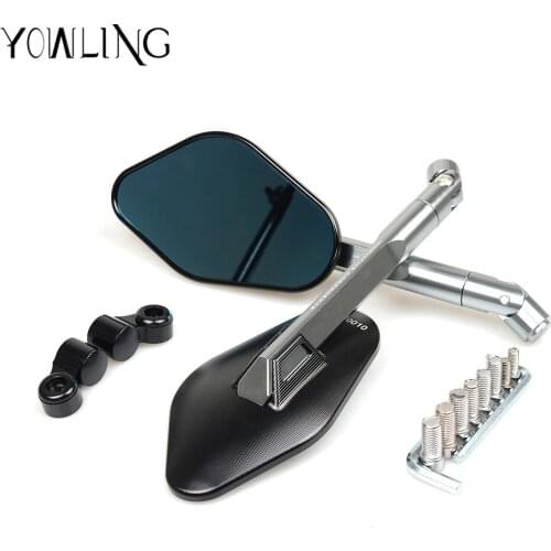 YOWLING CNC Aluminum Universal Rear Mirrors Moto Motorcycle Motorbike Scooters Rearview Mirror Side View Mirrors Cafe Racer