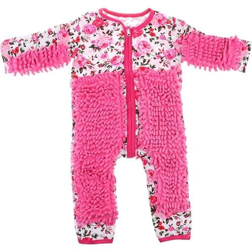 Funny baby romper clothes mop wipe floor romper jumpsuit for baby girl infant newborn romper for crawling